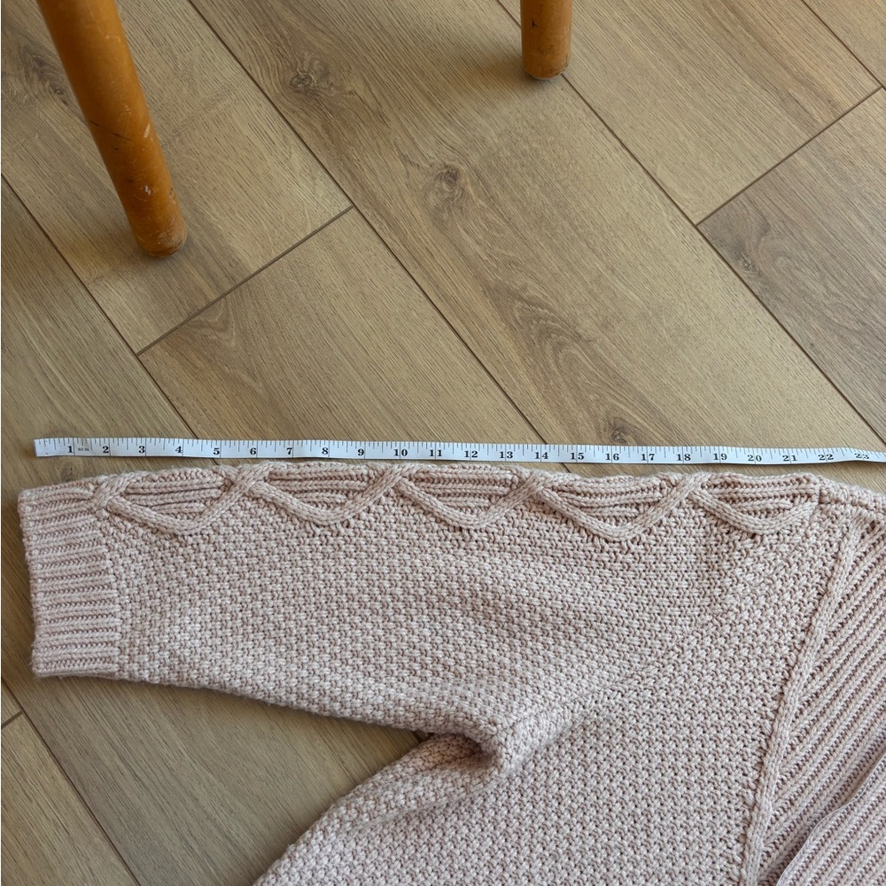 KARL LAGERFELD Paris Blush Pink Oversized Cable Knit Sweater – Women’s Size XL - Picture 9 of 10